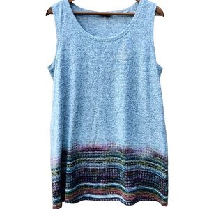 Boho Isle Apparel Shirt by Melis Kozan Top Women's Gray Knit Tank L